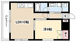 R-CourtIzumi 1LDKの間取図画像