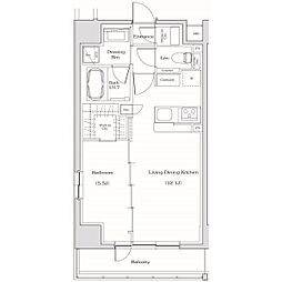ザ・パークハビオ名古屋松原 1LDKの間取図画像