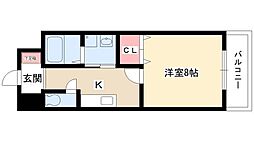 プレミール 1Kの間取図画像