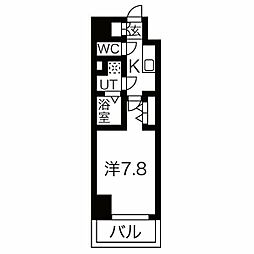 エスリード金山リュクス 1Kの間取図画像