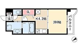 ラヴィール平針 1DKの間取図画像