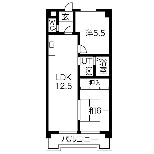 アビタマルフク II ｜愛知県名古屋市天白区原5丁目(賃貸マンション2LDK・2階・53.46㎡)の写真 その2