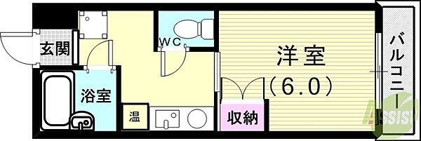 ハビテ八本松 ｜兵庫県神戸市須磨区須磨浦通6丁目(賃貸マンション1K・5階・18.50㎡)の写真 その2