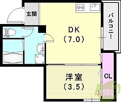 ルミエール西代Ｂ棟  ｜ 兵庫県神戸市長田区池田上町（賃貸アパート1DK・1階・26.11㎡） その2