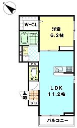 WAKOHILLS 1LDKの間取図画像