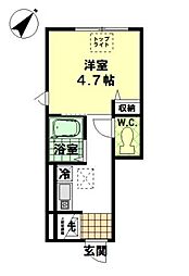 シバリーヒルズ 1Kの間取図画像