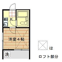 グラフティ 1Kの間取図画像