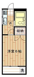 ユーハイム和光 1Kの間取図画像
