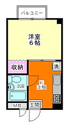 メゾンインペリア 1Kの間取図画像