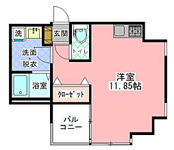 ベルクレスト ワンルームの間取図画像