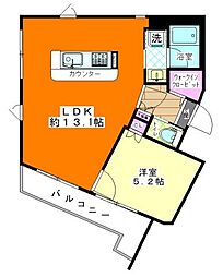 ブルーステージ坂戸 1LDKの間取図画像