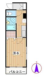 パークサイド見次第1レッツビル 1階1Kの間取り