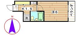 ライオンズプラザ本蓮沼 1Kの間取図画像