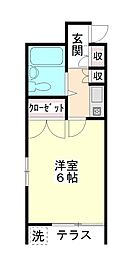 ラミアカーサハスネ 1Kの間取図画像