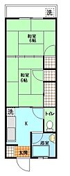 マンション光愛 2Kの間取図画像