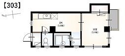 杉山ビル 1DKの間取図画像