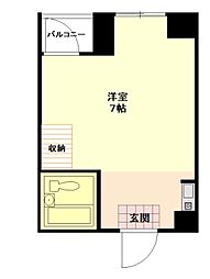 富士ハイツ ワンルームの間取図画像