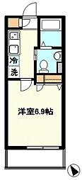 コーポK 1Kの間取図画像