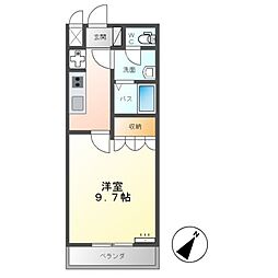カラード・リーブス 2階1Kの間取り