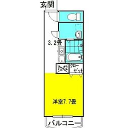 ミルキーウェイ3rd ワンルームの間取図画像