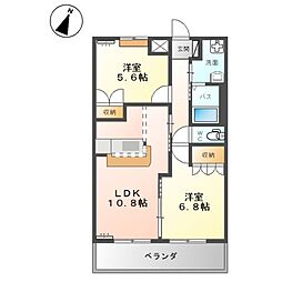 ロープンドローム 2LDKの間取図画像