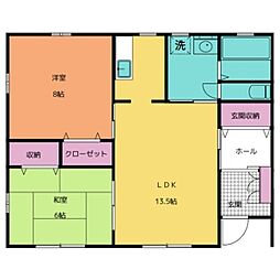 シャングリラ 2LDKの間取図画像