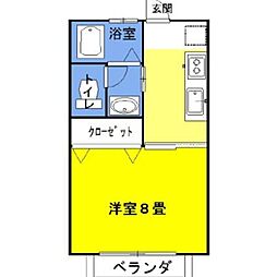 ラ・フォンテ・モア 1Kの間取図画像