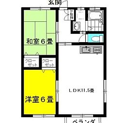 マリーンブリーズJr8th 2LDKの間取図画像