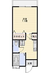 グラウンドハイム保立 1Kの間取図画像