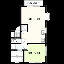 カーペンターハウスPt.1 1LDKの間取図画像