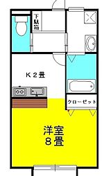 シャングリラ ワンルームの間取図画像