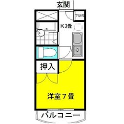 ミ・プリマヴェーラ 1Kの間取図画像