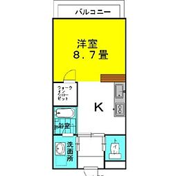ラフォンテ・コンフォートヴィラ ワンルームの間取図画像