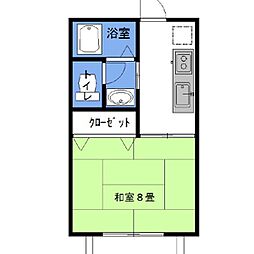 グラシアスベイtwo 1Kの間取図画像