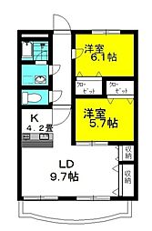 ラフォンテ・コンフォートヴィラ 2LDKの間取図画像