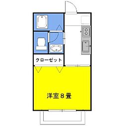 グラシアスメルシー 1Kの間取図画像
