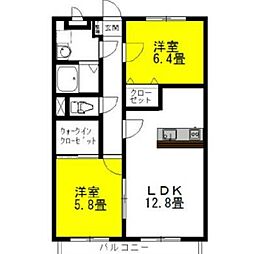 セントラル・フェスタ4 2LDKの間取図画像