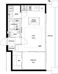 広尾ホームズ 1LDKの間取図画像