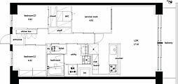 日商岩井溝の口マンションA棟 3LDKの間取図画像