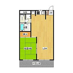 アーバンひかり 2階1LDKの間取り