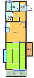 ウッディカゴハラ 1DKの間取図画像