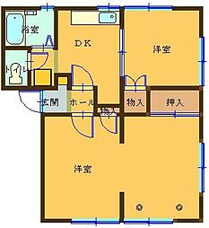 ハイツ新井 2DKの間取図画像