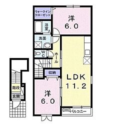 セレーノB 2LDKの間取図画像