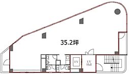 井門西麻布ビル ワンルームの間取図画像