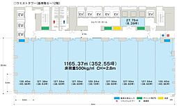 TOC有明イーストタワー ワンルームの間取図画像