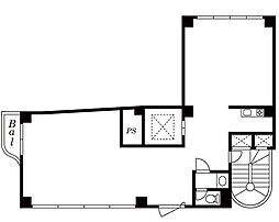 アザブビルディングNo.3 ワンルームの間取図画像