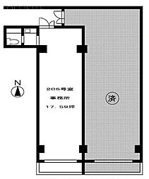 リーラ仲御徒町 ワンルームの間取図画像