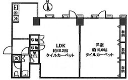 HERMESBLG ワンルームの間取図画像
