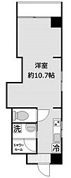 新一の橋ハイツ ワンルームの間取図画像