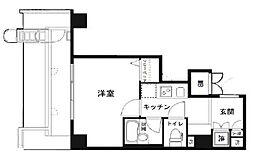 アルテリア浜松町 ワンルームの間取図画像